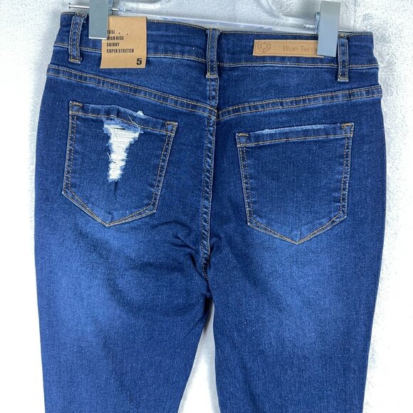 Blue Turtle Tobi Skinny Jeans Super Stretch RH2212 Distressed Womens Blue Size 5 - Picture 3 of 10
